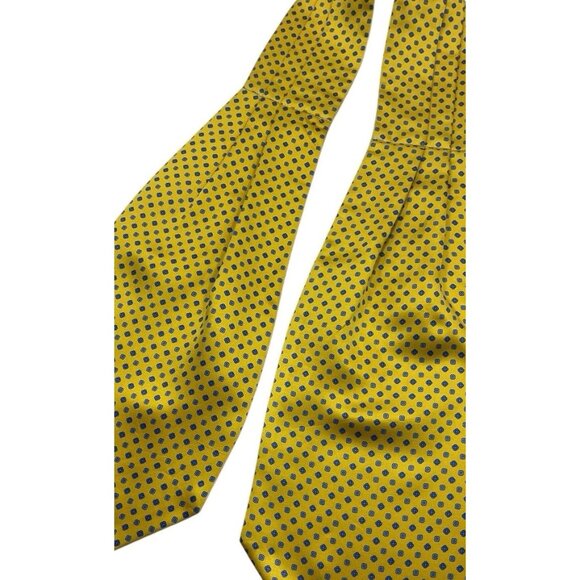 VITALIANO PANCALDI Men's 100% Silk Ascot Cravat LUXURY Yellow Geometric EUC - Picture 2 of 4